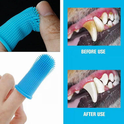 Dog Toothbrush, 10Pcs Soft Dog Finger Toothbrush, 360º Dog Finger Toothbrush, Silicone Pets Teeth Cleaning Toothbrush Kit for Dogs Puppies, Small Pets Dental Care.