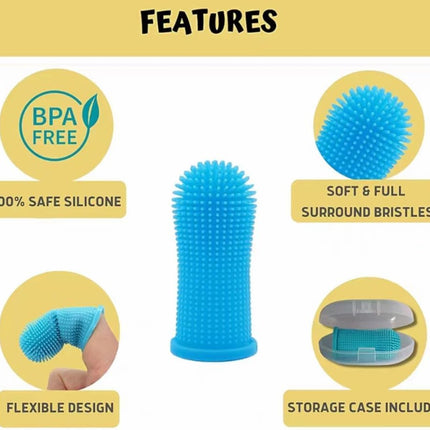 Dog Toothbrush, 10Pcs Soft Dog Finger Toothbrush, 360º Dog Finger Toothbrush, Silicone Pets Teeth Cleaning Toothbrush Kit for Dogs Puppies, Small Pets Dental Care.