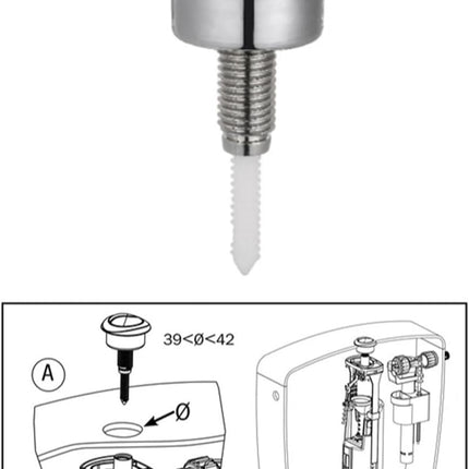 Top Push Button for Toilet Compatible with 49 Flush Valve Durable Replacement Part for Efficient Flushing Ideal for Home Office Commercial Use (Electroplated Silver Plating).