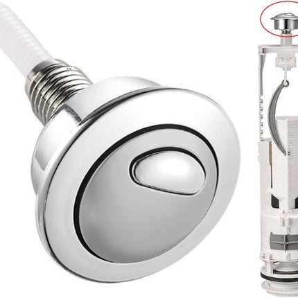 Top Push Button for Toilet Compatible with 49 Flush Valve Durable Replacement Part for Efficient Flushing Ideal for Home Office Commercial Use (Electroplated Silver Plating).