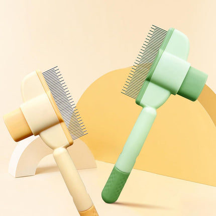 Pet Products Self Cleaning Cat Comb Floating Hair Artifact Knot Removes Pet Hair Comb Long Hair Cat Dog Row Comb Pet Hair Removal Comb Flea Comb, Cat Grooming Brush (B).