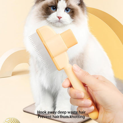 Pet Products Self Cleaning Cat Comb Floating Hair Artifact Knot Removes Pet Hair Comb Long Hair Cat Dog Row Comb Pet Hair Removal Comb Flea Comb, Cat Grooming Brush (B).