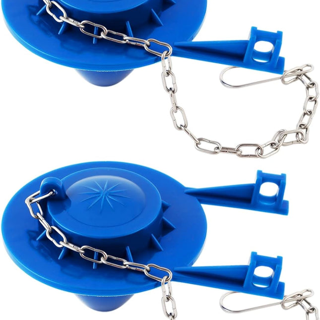 2 Pack Universal Toilet Tank Flapper 2 Inch Easy to Install Long Lasting All Rubber Seal Flapper Replacement Water Saving, High Performance-Blue.