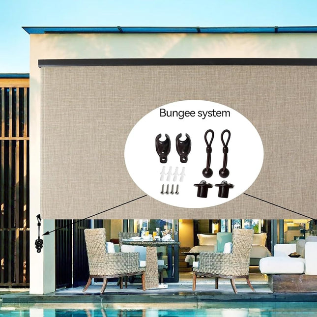 Replacement Shade Parts Bungee End Cap Kit for Exterior Cordless Roller Shades Outdoor Blinds（ 2 Sets） (Black).