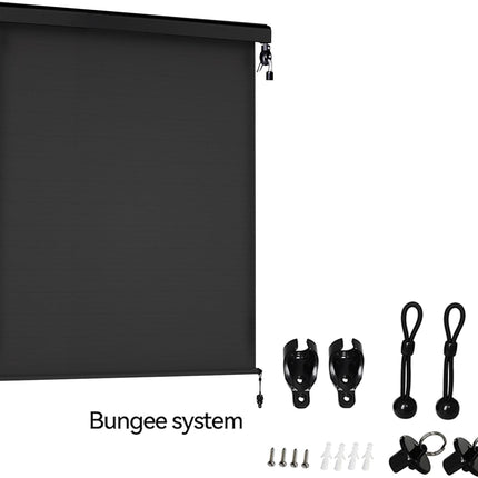Replacement Shade Parts Bungee End Cap Kit for Exterior Cordless Roller Shades Outdoor Blinds（ 2 Sets） (Black).
