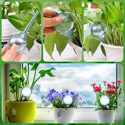 12 Pcs Plant Watering Globes, Automatic Watering Bulbs, Plastic Garden Watering Globes Device, Water Device Drip for Plant, Self-Watering System for Indoor Outdoor Garden (Lake Blue).