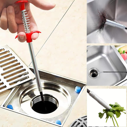Drain Snake, Drain Clog Remover - Gutter Cleaning Tools Drain Cleaner for Toilet Sewer Shower Kitchen Bathroom Tub Clogged Drains Opener Cleaning Tool, Flexible Grabber Claw Pick Up Reacher (79 inch).
