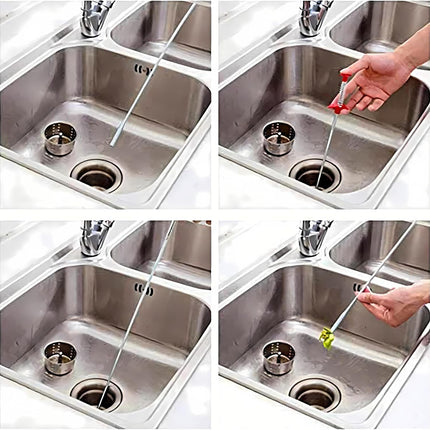 Drain Snake, Drain Clog Remover - Gutter Cleaning Tools Drain Cleaner for Toilet Sewer Shower Kitchen Bathroom Tub Clogged Drains Opener Cleaning Tool, Flexible Grabber Claw Pick Up Reacher (79 inch).