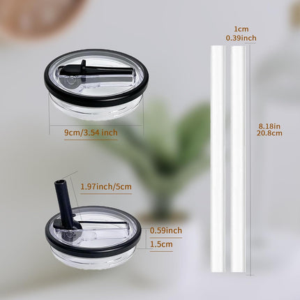40 oz Flip Straw Lid Replacement for Stanley Tumbler, 2 Pack Spill Proof Leakproof Tumbler Lid Fit for Stanley Quencher H2.0 Cup Adventure Quencher, No Spill Cup Lids Covers with Straw- Cream.