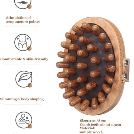 Meridian Pressure Brush, Wood Therapy Massage Tools for Belly Fat, Handheld Wooden Massager Body Brush for Cellulite Remover, Body Shaping and Muscle Pain Relief (2 PCS).