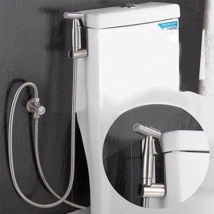 Stainless Steel+ABS Holder Hook Hanger for Hand Shower Toilet Bidet Sprayer Brushed Nickel.