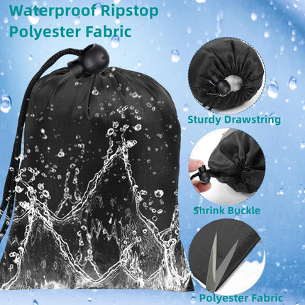 Drawstring Bag String Bag - 15Packs 3Sizes Nylon Cinch Ditty Stuff Pouch with Toggle for Gym, Luggage, Storage, Shoes, Travel.