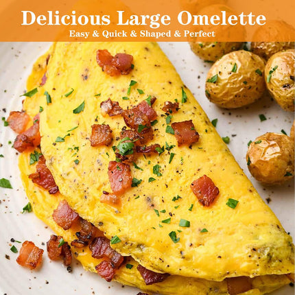 Large 2 Packs 8" Omelette Ring for Griddle,Stainless Steel 8 Inch Griddle Omelet Rings,Non-Stick Pancake Egg Ring Round Omelette Rings Omelet Mold Muffin Mold Silicone Handle.