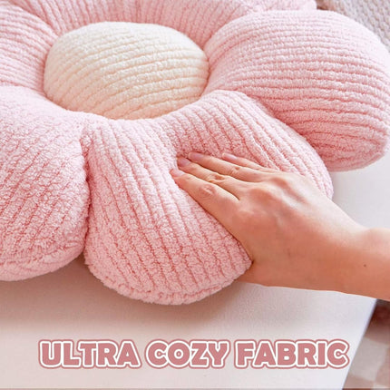 White Flower Decorative Throw Pillow for Bed Couch, Cute Daisy Shaped Plush Aesthetic Pillow, Soft 19.6" Floor Pillow Seat Cushion.