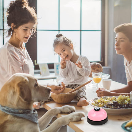 Call Bell Desk Service Bell Front Desk Service Bell Metal Hotel Bell Customer Service Bells Loud Game Pet Training Bell for Restaurant Hotels Kitchen Bar Party Office Pink.