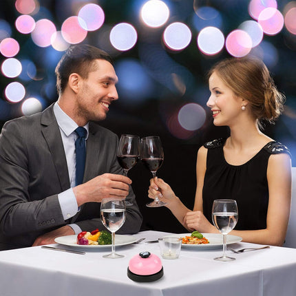 Call Bell Desk Service Bell Front Desk Service Bell Metal Hotel Bell Customer Service Bells Loud Game Pet Training Bell for Restaurant Hotels Kitchen Bar Party Office Pink.