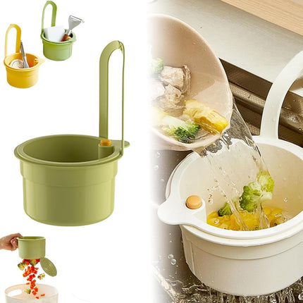 Kitchen Sink Strainer Basket, Faucet Hanging Filter Basket, 2025 Kitchen Sink Food Waste Catcher Faucet Hanging, Sink Trash Catcher for Garbage Leftovers (Green).