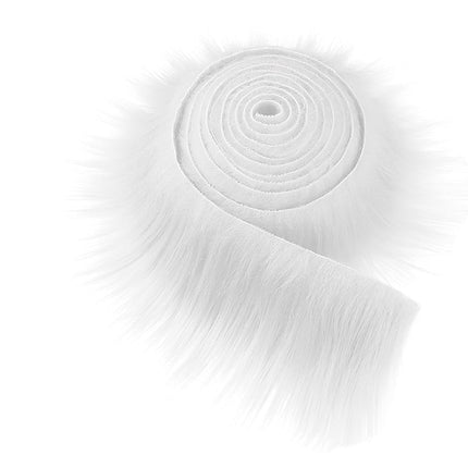 2x59 Inch Shaggy Faux Fur, Plush Faux Fur Fabric Strips, Super Soft Craft Precut Strip for DIY Craft Cosplay Costume Christmas Halloween Santa Claus Gnome Beard Hair Dwarf Decoration (Black).