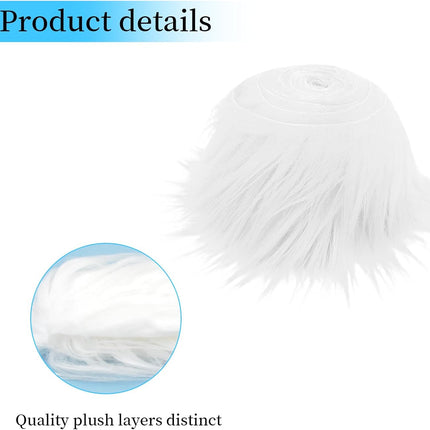2x59 Inch Shaggy Faux Fur, Plush Faux Fur Fabric Strips, Super Soft Craft Precut Strip for DIY Craft Cosplay Costume Christmas Halloween Santa Claus Gnome Beard Hair Dwarf Decoration (Black).