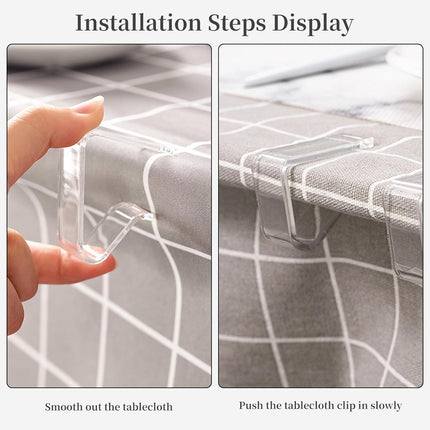 Table Cloth Clips, 24PCS Plastic Transparent Picnic Tablecloth Clips Large Windproof for Christmas Home Wedding Party Indoor Outdoor Camping(2 Sizes).