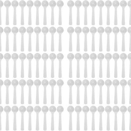 Measuring Spoons Set, 100Pcs PVC Fertilizer Spoon, High Temperature Resistance Measuring Spoon Long Handle Scoop, Small Tablespoon Measurement Spoon Set for Gardening 2ml/1g.