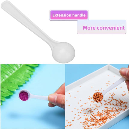 Measuring Spoons Set, 100Pcs PVC Fertilizer Spoon, High Temperature Resistance Measuring Spoon Long Handle Scoop, Small Tablespoon Measurement Spoon Set for Gardening 2ml/1g.