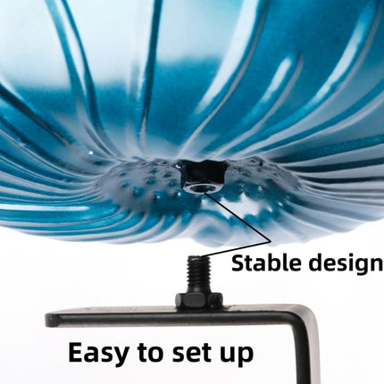 Deck Mounted Bowl Bird Bath for Railing Large 33cm Balcony Clearance Modern Bird Waterer with Stake Clam for Outdoors Garden.