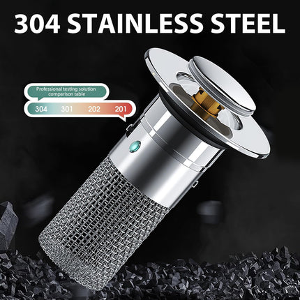2Pcs Stainless Steel Floor Drain Filter,Bathroom Sink Stopper Hair Catcher with Removable Stainless Steel Filter Basket Hair Catcher,Isolate Odor Pop Up Sink Drain (1pcs).