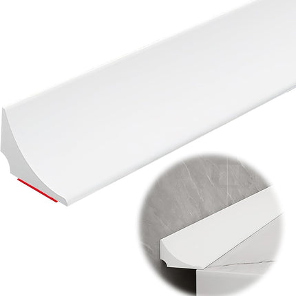 98 Inch Water Barrier for Sink,Silicone Shower Water Barrier Threshold Water Dam Self Adhesive Sealant Strip Bottom Seal Strip Corner Shower Water Guard for Bathroom Floor Bathtub Kitchen Countertop.