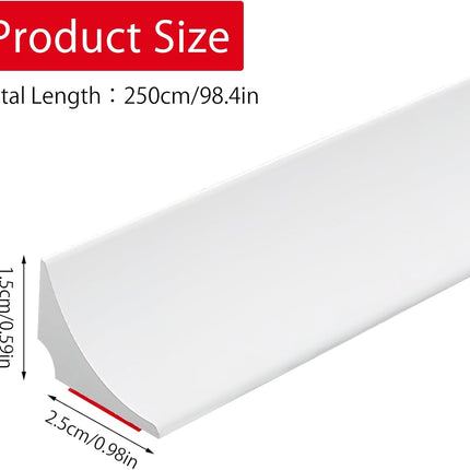 98 Inch Water Barrier for Sink,Silicone Shower Water Barrier Threshold Water Dam Self Adhesive Sealant Strip Bottom Seal Strip Corner Shower Water Guard for Bathroom Floor Bathtub Kitchen Countertop.