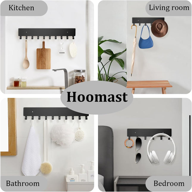 Wall Mount Key Holder with 10 Hooks – Key Rack for Entryway, Hallway, Office, Kitchen – Screw Mounted, Durable Key Organizer.