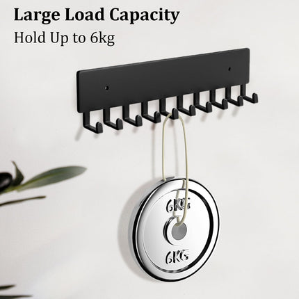 Wall Mount Key Holder with 10 Hooks – Key Rack for Entryway, Hallway, Office, Kitchen – Screw Mounted, Durable Key Organizer.