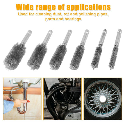 10 Pieces of Wire Brush Drilling Cleaning Brush Set, Stainless Steel Hole Cleaning Brush, 1/4 Inch Hexagonal Handle Tube Cleaning Drill Bit Wire Brush.