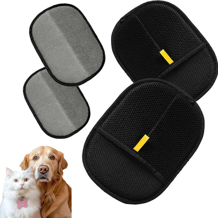 Double-Sided Pet Grooming Gloves - Electrostatic Hair Removal Tool, Cat & Dog Grooming (Plus size(2pcs)).