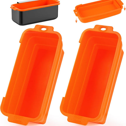 Silicone Grease Cup Liners 2-Pack: Blackstone Griddle Accessories - Reusable Foldable Drip Pan Liners for 17"/28"/36" Blackstone Griddle BBQ Grease Catcher Cup Protection（Orange.