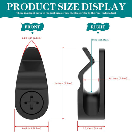 Outdoor String Lights Clips, Weatherproof Cable Hanger Hooks for Hanging Fairy Lights, Holiday Decor - Black, 50 Pack.