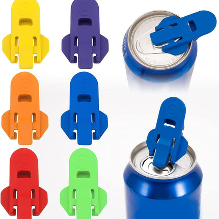 6 Pcs Manual Can Openers Manual Easy Can Opener for Family Drinks Protector Opener Drink Shield Plastic Tinned Can Tab Openers for Pop Beer Soda Cans Beverage Protector.