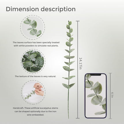 18pcs Eucalyptus Stems Artificial Eucalyptus Leaves Stems Artificial Fake Flowers for Home Office Flowers Bouquet Centerpiece Wedding Decoration Christmas Decor 2025.