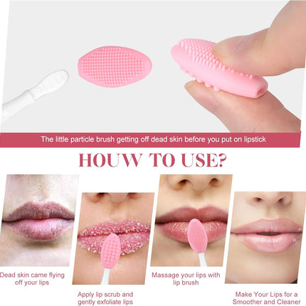 Silicone Lip Scrub Brush Lip Scrubber Tool Lip Exfoliator Brush Exfoliating Lip Scrub Tool for Dark Lips.