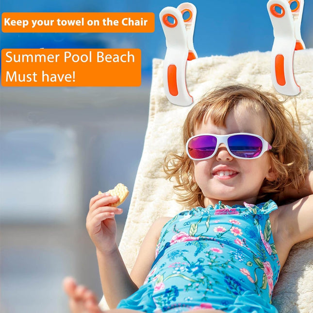 Beach Towel Clips for Beach Chair Towel Holder for Beach Chair Pool Chair on Cruise-Jumbo Size,Plastic Strong Beach Chair Clips to Keep Your Towel from Blowing Away,Heavy Duty and in Bright Colors.