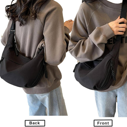 Crescent Bag for Women Men Nylon Crossbody Bags Multi-Pocket Sling Bag Roomy Hobo Bags Moon Bag Slouchy Dumpling Bag.