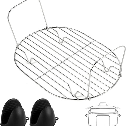 Steam and Roast Rack Compatible with Ninja Foodi Possible Cooker Pro 8.5 Qt MC1000 MC1001 MC1010 Series, Stainless Steel Possible Steamer Cooker Accessories for Slow Cooker Crock Pot.