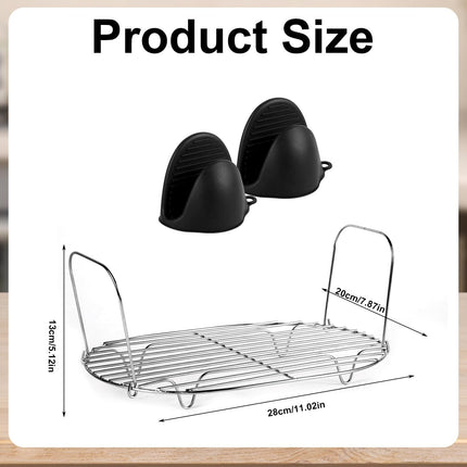 Steam and Roast Rack Compatible with Ninja Foodi Possible Cooker Pro 8.5 Qt MC1000 MC1001 MC1010 Series, Stainless Steel Possible Steamer Cooker Accessories for Slow Cooker Crock Pot.