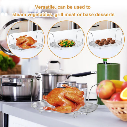 Steam and Roast Rack Compatible with Ninja Foodi Possible Cooker Pro 8.5 Qt MC1000 MC1001 MC1010 Series, Stainless Steel Possible Steamer Cooker Accessories for Slow Cooker Crock Pot.