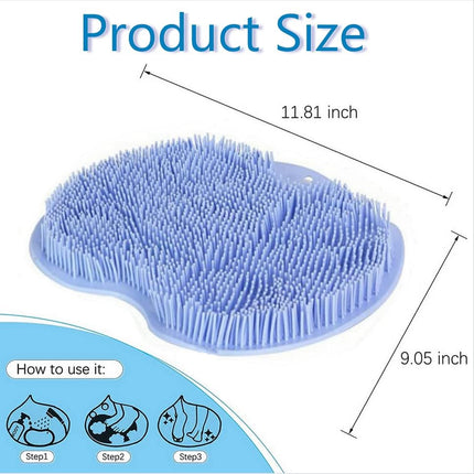 2 Pcs Large Shower Foot Scrubber Mat Cleans, Exfoliation, Shower Foot Massager Scrubber, Foot Cleaner Massage Mat with Non Slip Suction Cups, Improve Circulation Relieve Tired and Pain （BLUE）.