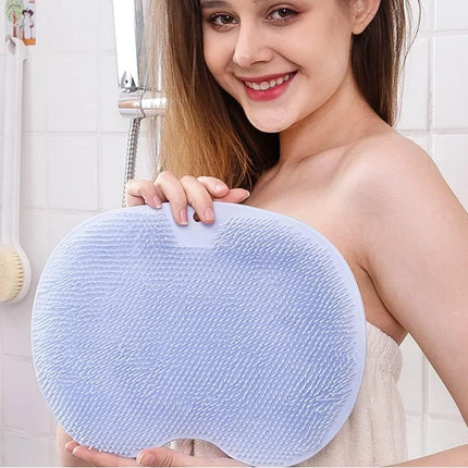 2 Pcs Large Shower Foot Scrubber Mat Cleans, Exfoliation, Shower Foot Massager Scrubber, Foot Cleaner Massage Mat with Non Slip Suction Cups, Improve Circulation Relieve Tired and Pain （BLUE）.