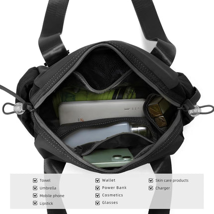 Mini Gym Bag for Women, Small Duffle Bag with Wet Compartment, Lightweight Waterproof Cute Tote for Girls Workout Sport Travel (Black).