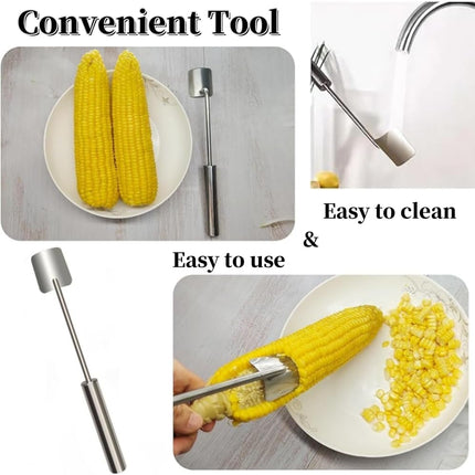 Corn Peeler and Cob Remover Tool, Fast and Safe Kitchen Utensil, Easy Clean Design.