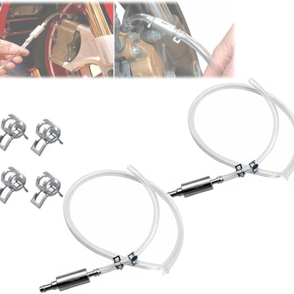 Brake Bleeder Hose One Way Check Valve, Brake Fluid Replacement Kit, Car Brake Bleeder Hose with One Way Check Valve, Universal Brakes Bleeder Tool Cars Accessories for Car Motorbike Bike (2 Set).