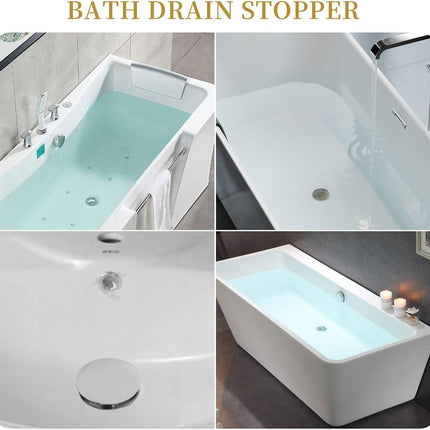 2 Pcs Bathroom Pop Up Sink Drain Stopper 66 mm Bathroom Sink Stopper, Pop-Up Click Clack Plug, Solid Brass Chrome Plated Plug, Suitable for Kitchen Bathroom Wash Basin.